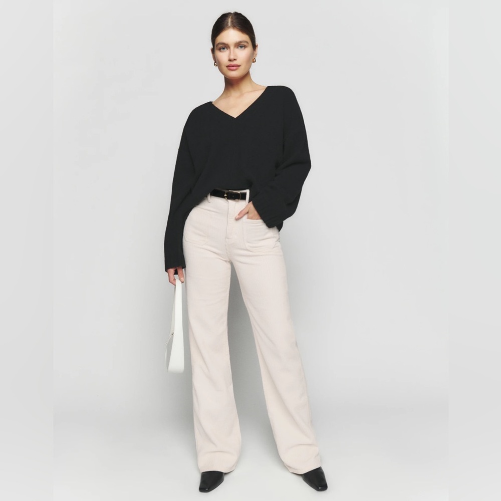 NWT Reformation Alyssa High Rise Wide Leg Corduroy Pants (Size 24)